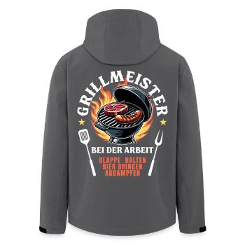 Grillmeister Grill Grillen BBQ Barbecue Spruch - Recycelte Männer Softshell-Jacke von Stanley/Stella - Anthrazit - Hinten - AI Model Male 185 light (185cm)