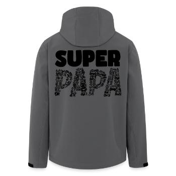 Super Papa - Veste softshell homme en polyester recyclé Stanley/Stella - charbon - Dos - AI Model Male 185 light (185cm)