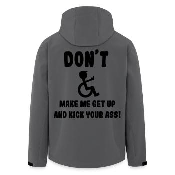 Ne me faites pas botter vos fesses en tant qu’utilisateur de fauteuil roulant * - Veste softshell homme en polyester recyclé Stanley/Stella - charbon - Dos - AI Model Male 185 light (185cm)