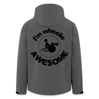 I'm wheelie awesome. I'm a great roller* - Men’s Recycled Softshell Jacket by Stanley/Stella - anthracite - Back - AI Model Male 185 light (185cm)