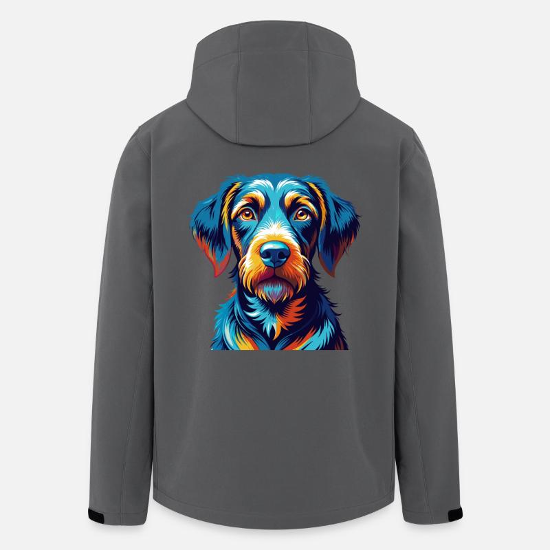 Pudelpointer Hunderasse Bunte Karikatur Kawaii - Recycelte Männer Softshell-Jacke von Stanley/Stella - Anthrazit