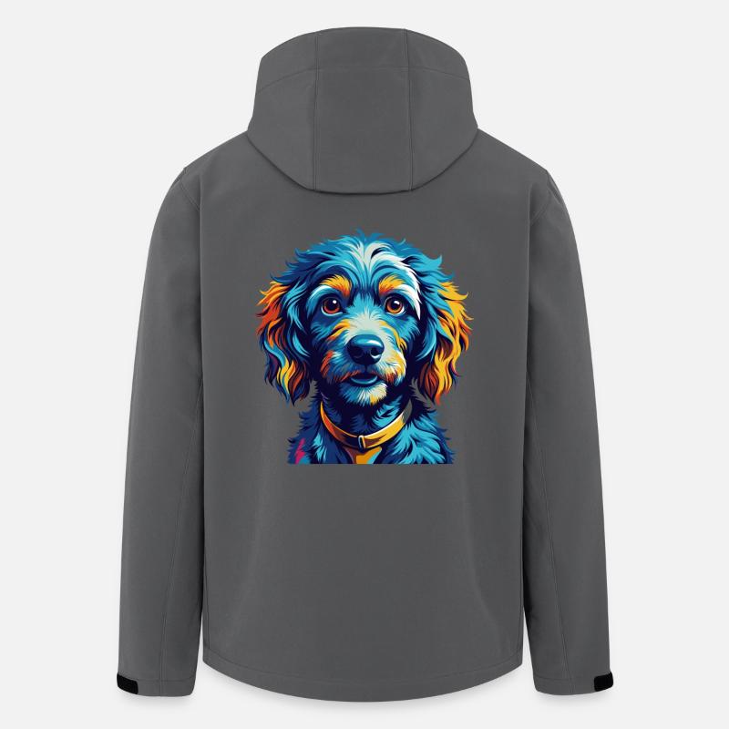 Pudel Hunderasse Bunt Karikatur Kawaii - Recycelte Männer Softshell-Jacke von Stanley/Stella - Anthrazit