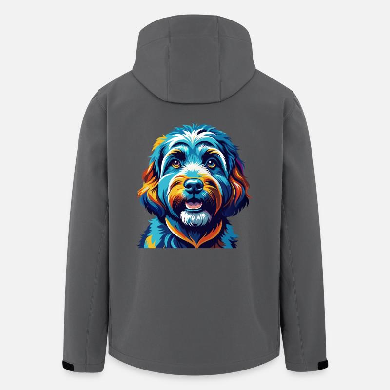 Cockapoo Hunderasse Bunt Karikatur Kawaii - Recycelte Männer Softshell-Jacke von Stanley/Stella - Anthrazit