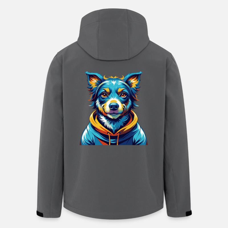 Dunker Hunderasse Bunt Karikatur Kawaii - Recycelte Männer Softshell-Jacke von Stanley/Stella - Anthrazit