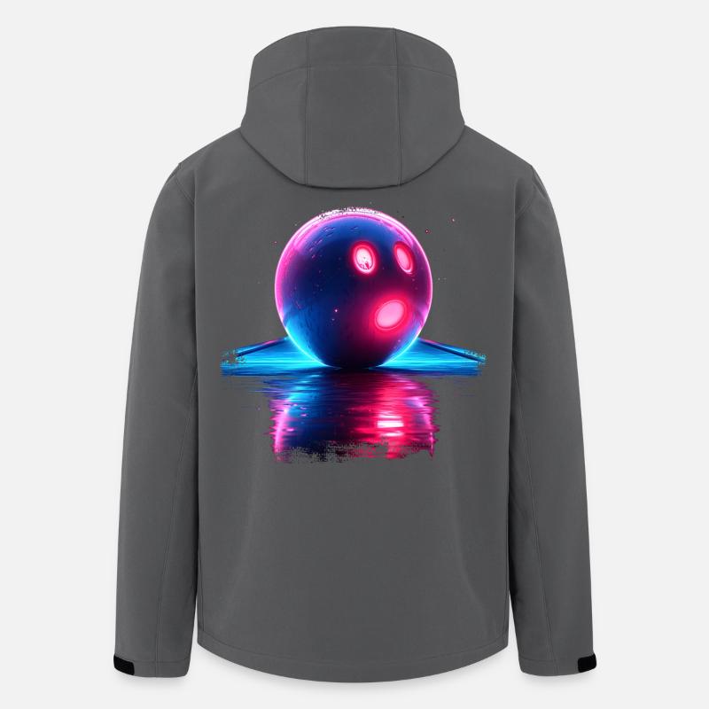 Bowling Retrowave - Recycelte Männer Softshell-Jacke von Stanley/Stella - Anthrazit