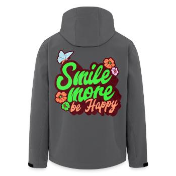 Smile more and be happy, Smile more - Men’s Recycled Softshell Jacket by Stanley/Stella - anthracite - Back - AI Model Male 185 light (185cm)