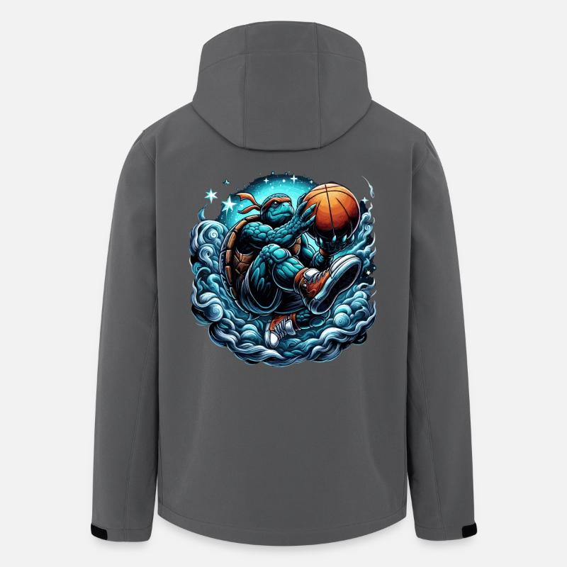 Basketball Turtle Dunking Gift - Men’s Recycled Softshell Jacket by Stanley/Stella - anthracite