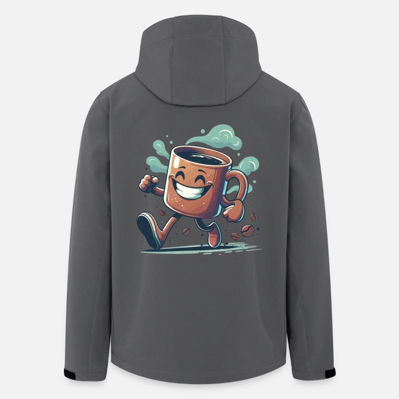 Gute Laune Kaffee Tasse Geschenk - Recycelte Männer Softshell-Jacke von Stanley/Stella - Anthrazit