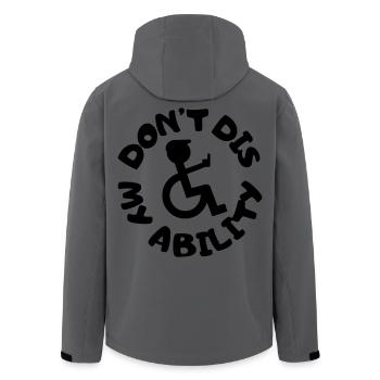 Leugne meine Behinderung nicht # - Recycelte Männer Softshell-Jacke von Stanley/Stella - Anthrazit - Hinten - AI Model Male 185 light (185cm)