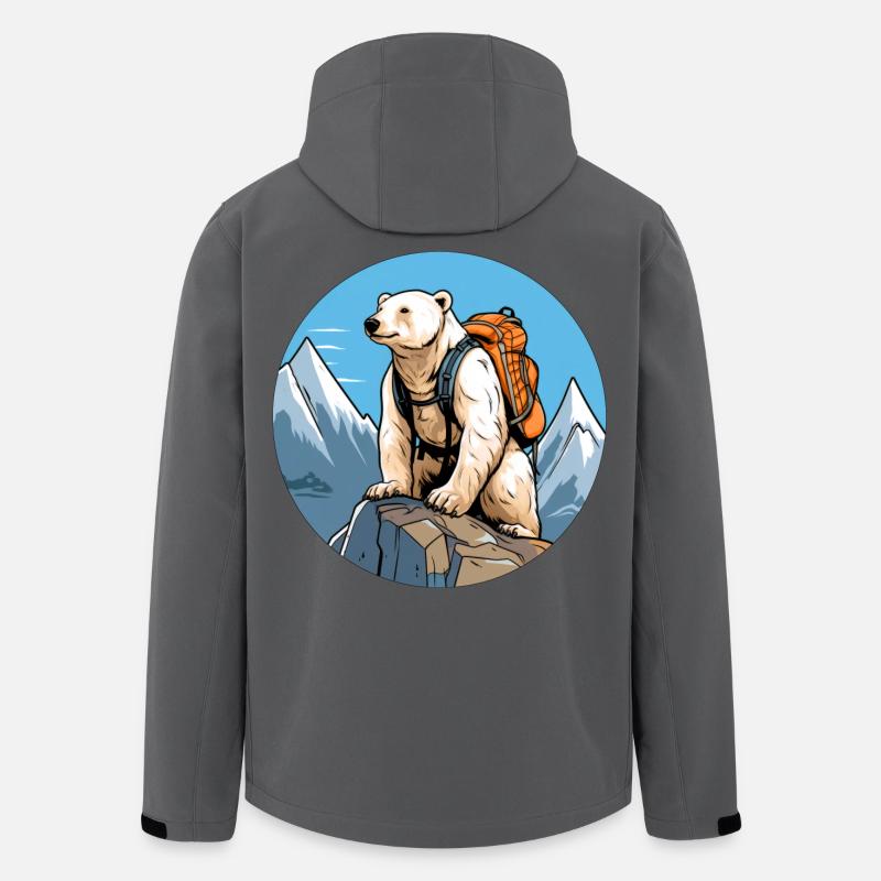 Eisbären Bergsteiger / Wandern Eisbär - Recycelte Männer Softshell-Jacke von Stanley/Stella - Anthrazit