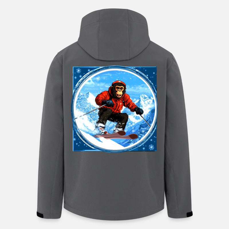 Ski Affe - Recycelte Männer Softshell-Jacke von Stanley/Stella - Anthrazit