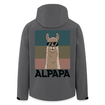 Papa Alpaka Dad Lustig Lama Vatertagsgeschenk - Recycelte Männer Softshell-Jacke von Stanley/Stella - Anthrazit - Hinten - AI Model Male 185 light (185cm)