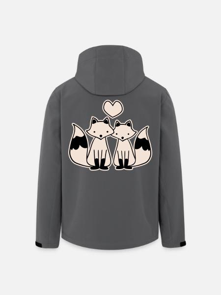 Foxes in love - Men’s Recycled Softshell Jacket by Stanley/Stella - anthracite