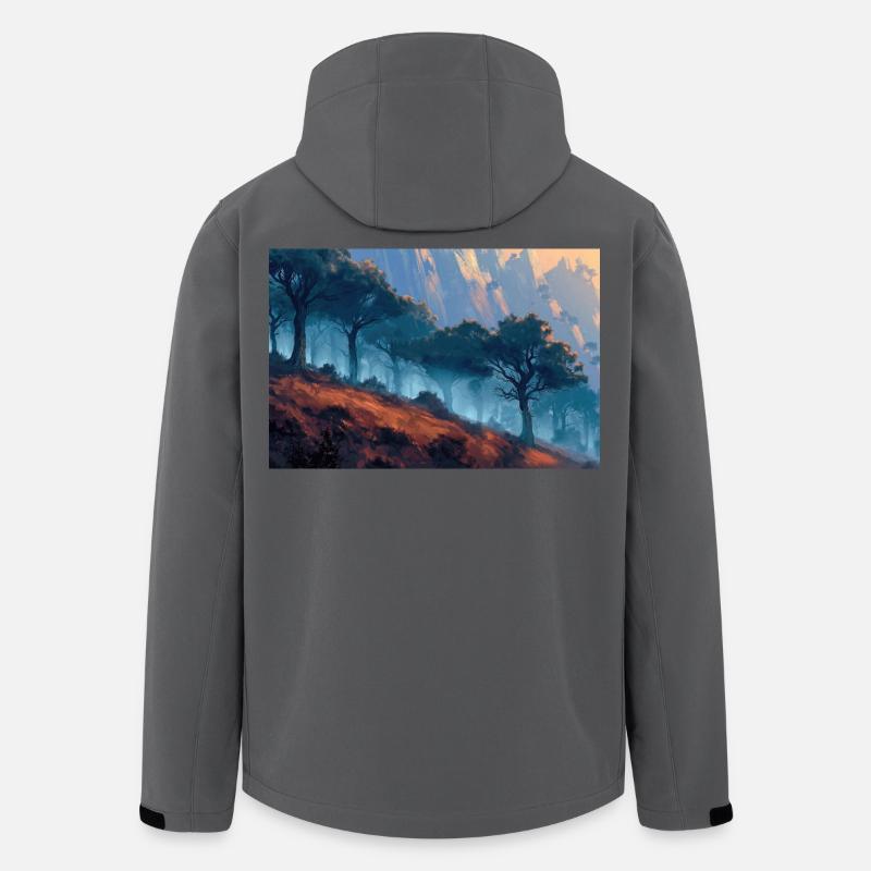 Forest Landscape Illustration Poster - Men’s Recycled Softshell Jacket by Stanley/Stella - anthracite