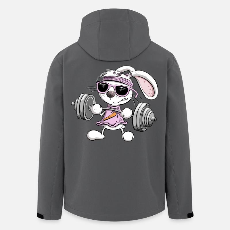 Strength Training Rabbit Fitness Weight Exercise - Men’s Recycled Softshell Jacket by Stanley/Stella - anthracite