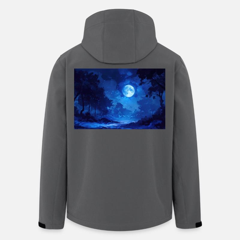Nachtlandschaft Illustration Poster - Recycelte Männer Softshell-Jacke von Stanley/Stella - Anthrazit