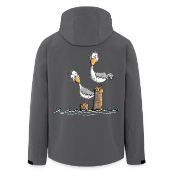 Droll Seagulls North Sea Baltic Sea Holiday Maritime - Men’s Recycled Softshell Jacket by Stanley/Stella - anthracite - Back - AI Model Male 185 light (185cm)