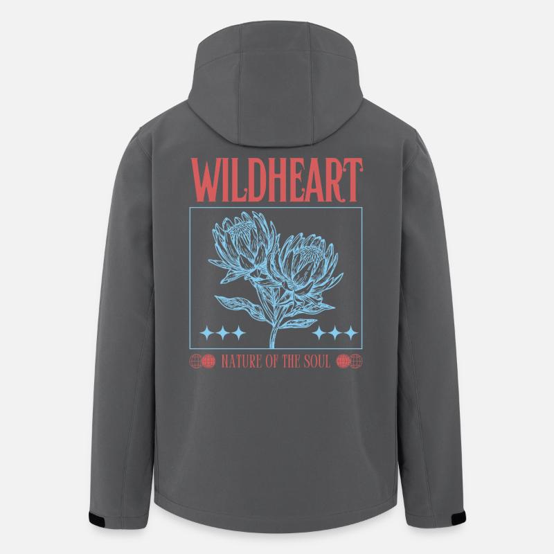 Wildheart – Nature Inspired Floral Statement - Recycelte Männer Softshell-Jacke von Stanley/Stella - Anthrazit