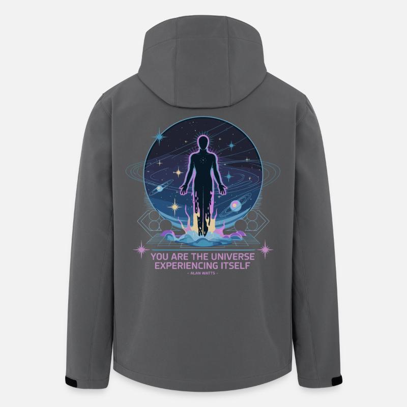 Être céleste | Alan Watts Citation Conception - Veste softshell homme en polyester recyclé Stanley/Stella - charbon