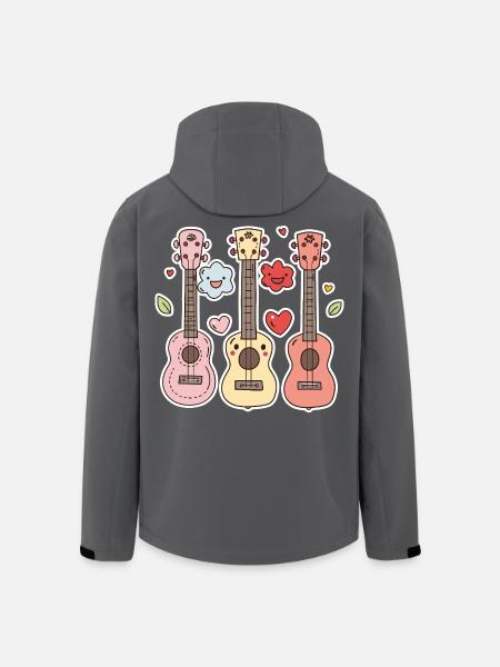 Ukulele Cartoon-Stil - Recycelte Männer Softshell-Jacke von Stanley/Stella - Anthrazit