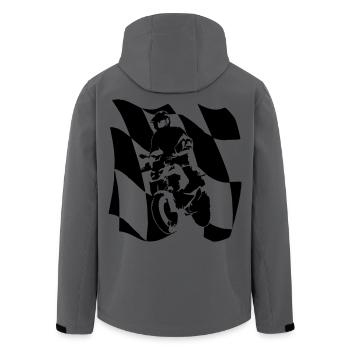 BikeFlagDrapeauBavière - Veste softshell homme en polyester recyclé Stanley/Stella - charbon - Dos - AI Model Male 185 light (185cm)