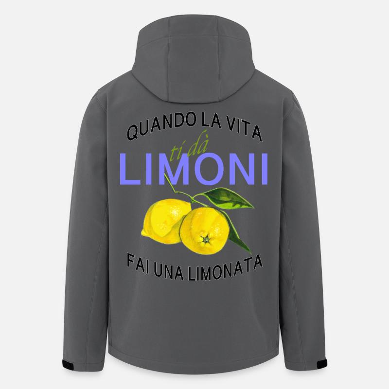 Limone Lebenslust Spruch - Recycelte Männer Softshell-Jacke von Stanley/Stella - Anthrazit
