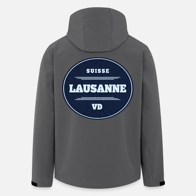 Lausanne VD Rundabzeichen Blau - Recycelte Männer Softshell-Jacke von Stanley/Stella - Anthrazit