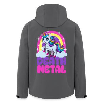 Einhorn Death Metal - Heavy Metal - Spruch - Recycelte Männer Softshell-Jacke von Stanley/Stella - Anthrazit - Hinten - AI Model Male 185 light (185cm)
