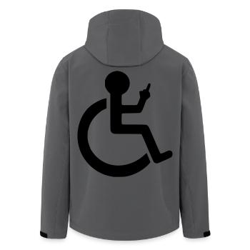 Rollstuhlfahrer mit klarer Meinung # - Recycelte Männer Softshell-Jacke von Stanley/Stella - Anthrazit - Hinten - AI Model Male 185 light (185cm)