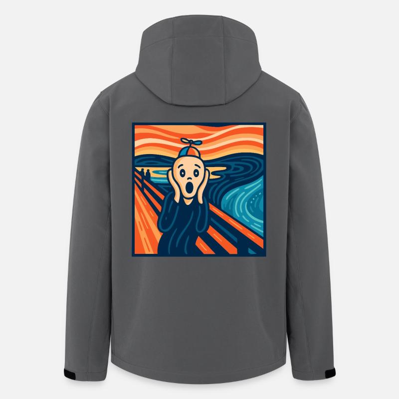 Der (fast) heitere Scream - Recycelte Männer Softshell-Jacke von Stanley/Stella - Anthrazit
