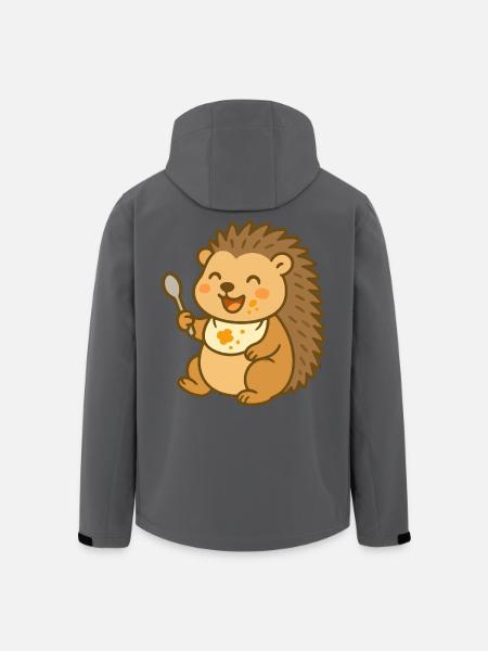 Igelbaby beim Brei futtern - Recycelte Männer Softshell-Jacke von Stanley/Stella - Anthrazit