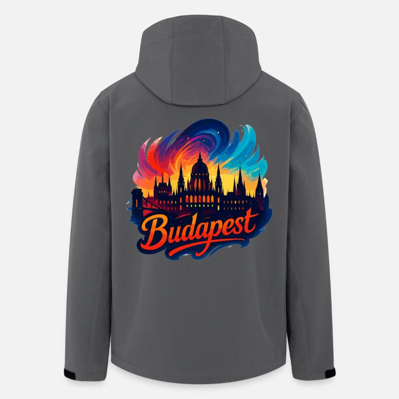 Budapest Capitale Hongrie Silhouette Cadeau - Veste softshell homme en polyester recyclé Stanley/Stella - charbon