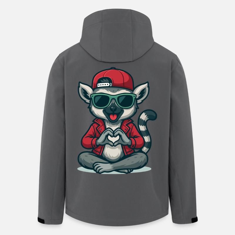 Lemur Love Vibes - Recycelte Männer Softshell-Jacke von Stanley/Stella - Anthrazit