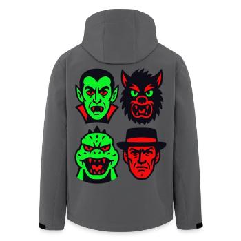 4 Grusel-Monster - Recycelte Männer Softshell-Jacke von Stanley/Stella - Anthrazit - Hinten - AI Model Male 185 light (185cm)
