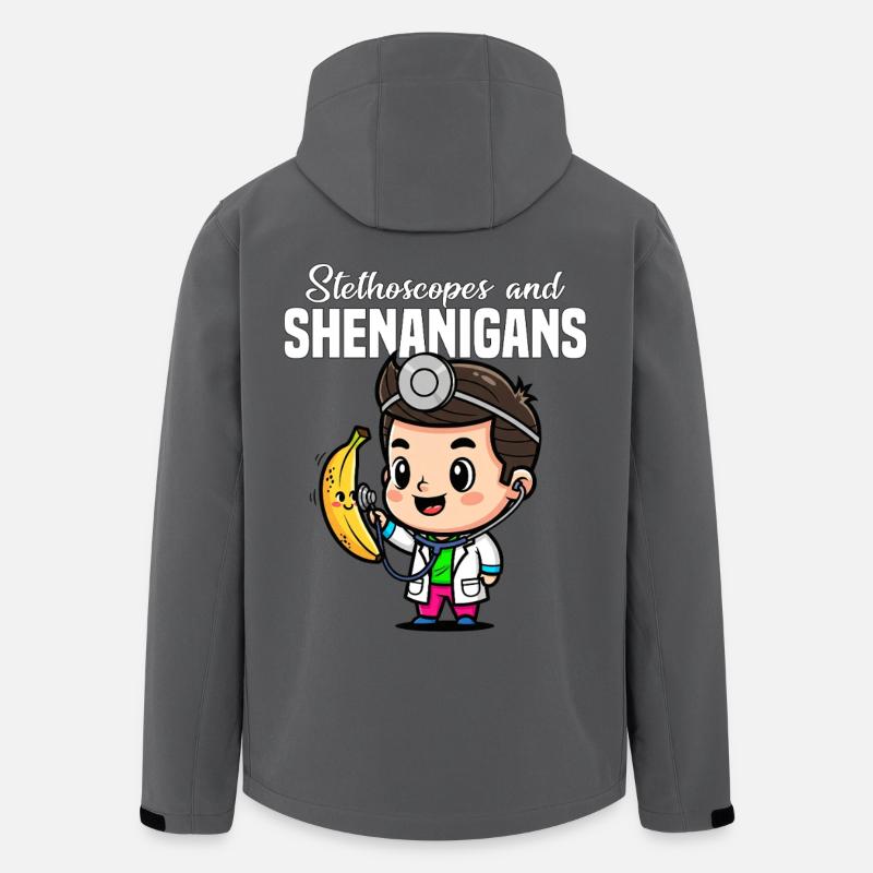 STETHOSCOPES AND SHENANIGANS - DOCTOR GIFT - Men’s Recycled Softshell Jacket by Stanley/Stella - anthracite