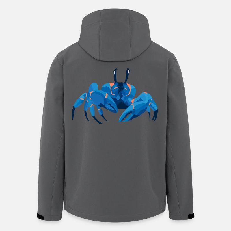 Blaue Krabbe Polygonaler Stil - Recycelte Männer Softshell-Jacke von Stanley/Stella - Anthrazit