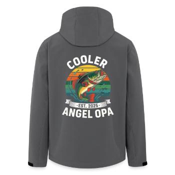 Cooler Angel Opa Fischen Fischerei - Recycelte Männer Softshell-Jacke von Stanley/Stella - Anthrazit - Hinten - AI Model Male 185 light (185cm)