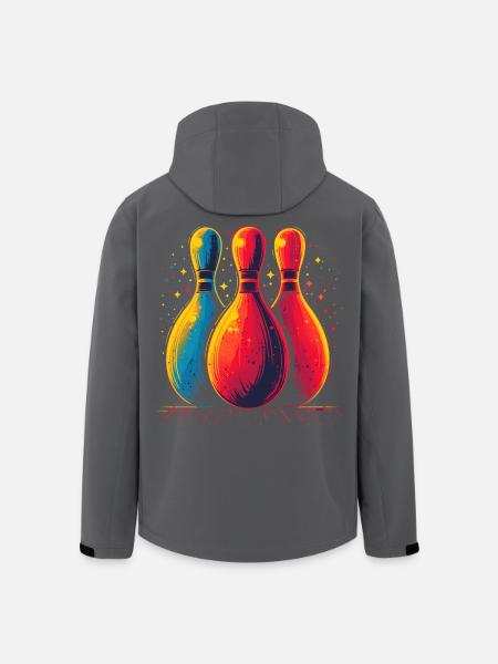 Bowling Retro Look - Recycelte Männer Softshell-Jacke von Stanley/Stella - Anthrazit