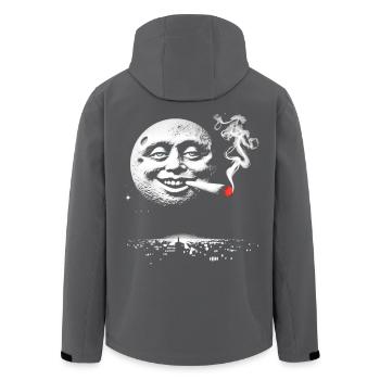 Mondscheiniger Unfug mit lächelndem Gesicht - Recycelte Männer Softshell-Jacke von Stanley/Stella - Anthrazit - Hinten - AI Model Male 185 light (185cm)