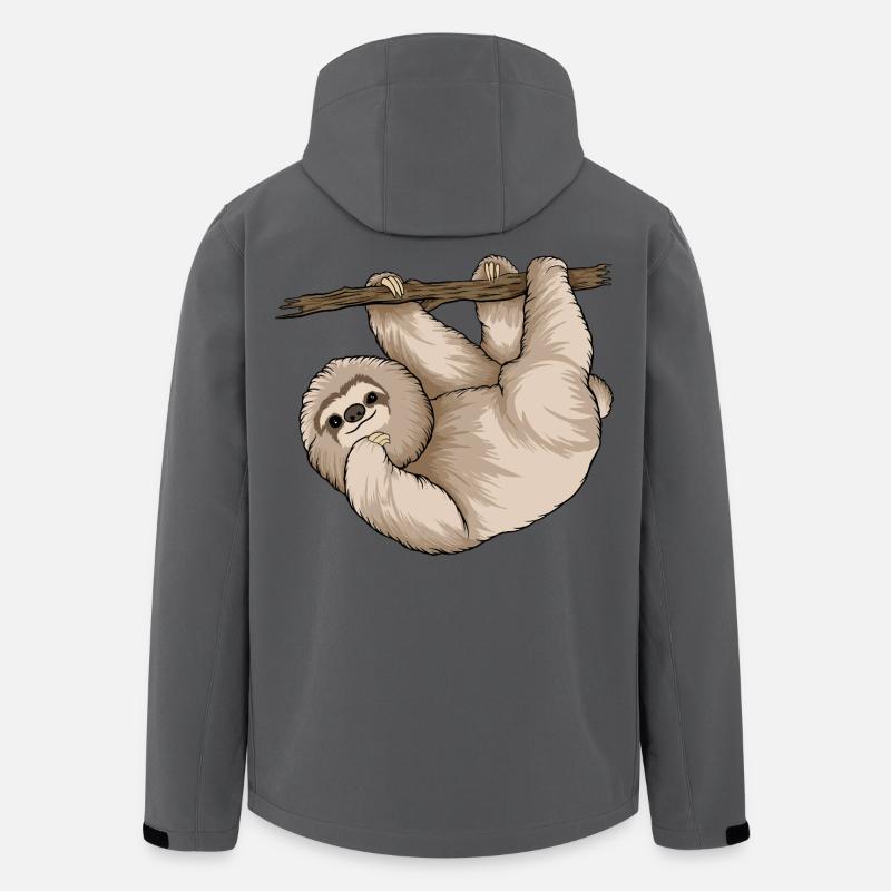Charmantes Faultier, das den Ast umarmt - Recycelte Männer Softshell-Jacke von Stanley/Stella - Anthrazit