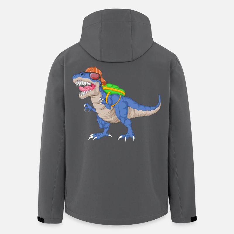 Dinosaur with Backpack and Sunglasses School  - Men’s Recycled Softshell Jacket by Stanley/Stella - anthracite