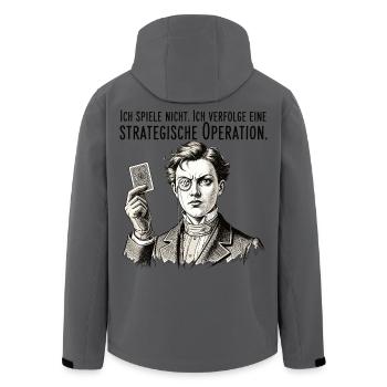 Strategische Operation - Recycelte Männer Softshell-Jacke von Stanley/Stella - Anthrazit - Hinten - AI Model Male 185 light (185cm)