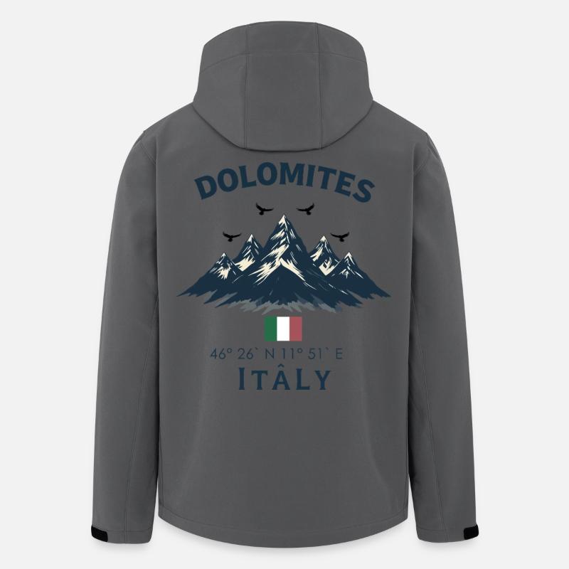 Dolomiten mit italienischer Flagge - Recycelte Männer Softshell-Jacke von Stanley/Stella - Anthrazit