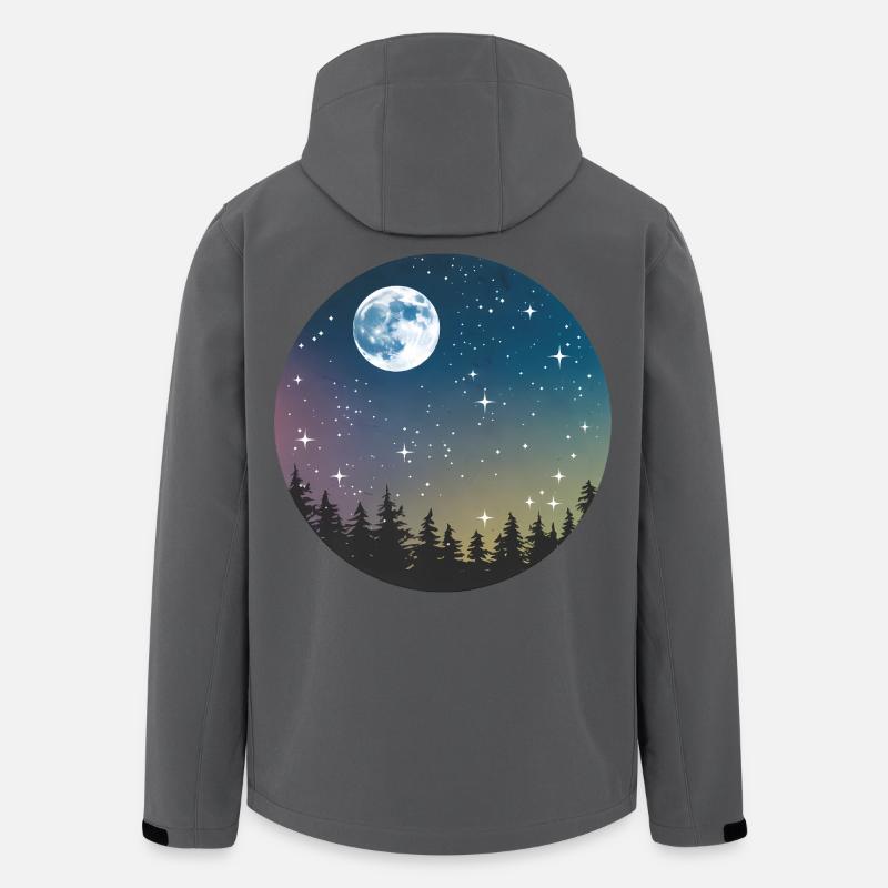 Himmlisches Nachtwaldmuster - Recycelte Männer Softshell-Jacke von Stanley/Stella - Anthrazit