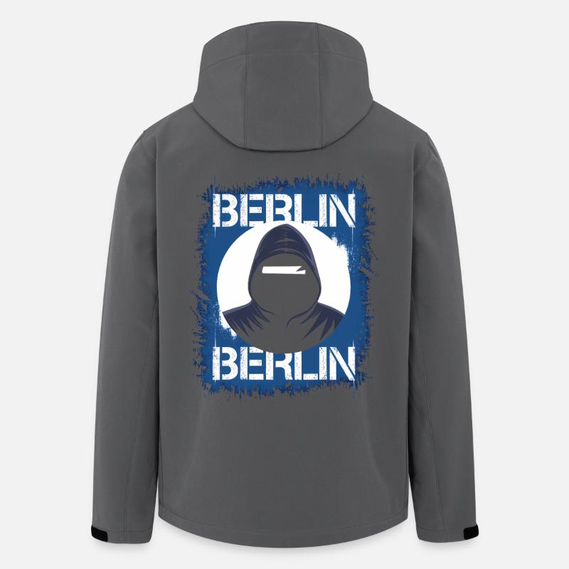 Graffiti-Style Berlin Hoodie Design - Recycelte Männer Softshell-Jacke von Stanley/Stella - Anthrazit