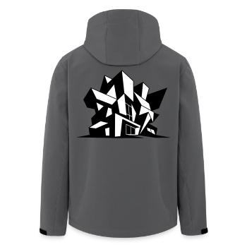 Brutalism Architecture - Men’s Recycled Softshell Jacket by Stanley/Stella - anthracite - Back - AI Model Male 185 light (185cm)