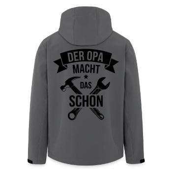 Cadeau de grand-père Outil de bricolage de réparation de grand-père - Veste softshell homme en polyester recyclé Stanley/Stella - charbon - Dos - AI Model Male 185 light (185cm)
