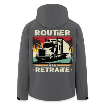 LKW-Fahrer im Ruhestand - Schwerlast-LKW-Fahrer - Recycelte Männer Softshell-Jacke von Stanley/Stella - Anthrazit - Hinten - AI Model Male 185 light (185cm)