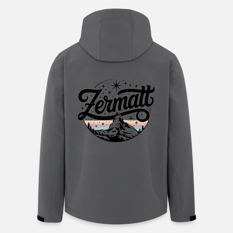 Zermatt - Souvenir Design - Recycelte Männer Softshell-Jacke von Stanley/Stella - Anthrazit