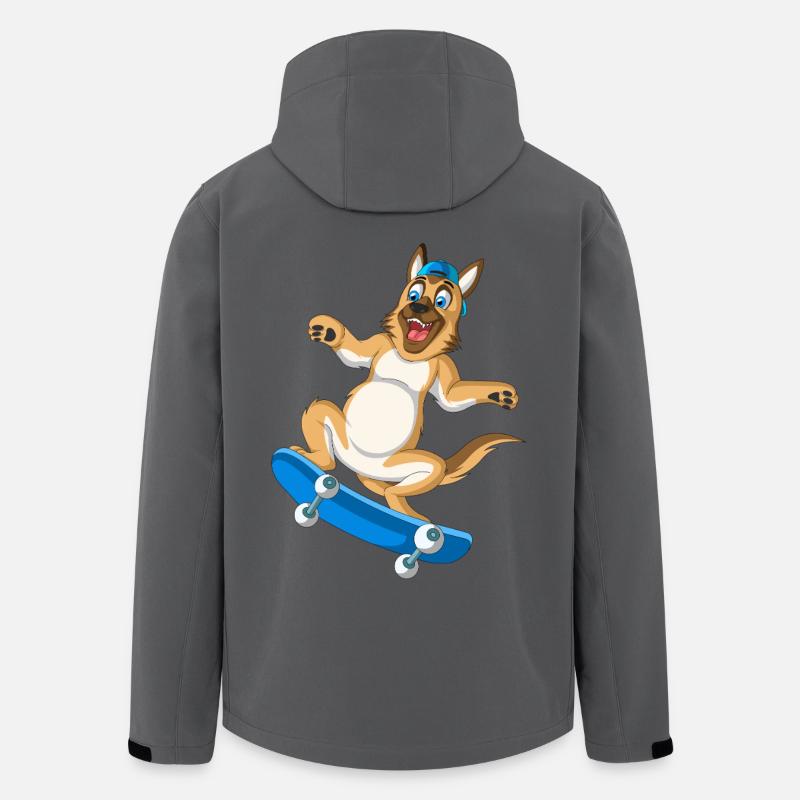 Skateboarden Deutscher Schäferhund - Recycelte Männer Softshell-Jacke von Stanley/Stella - Anthrazit